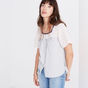 Madewell X The New Denim Project Patchwork Butterfly Top